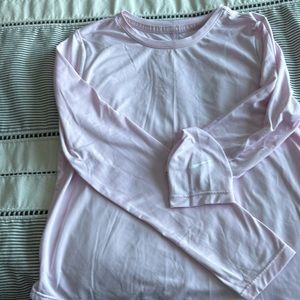 Girls Nike pink dry fit long sleeve shirt